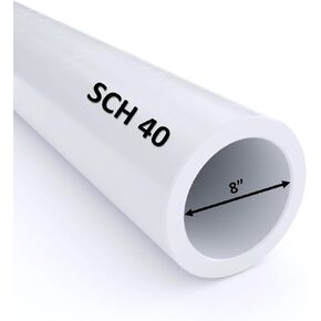 8" Schedule 40 PVC Pipe (Cut to Custom Lengths) (8" x 2')