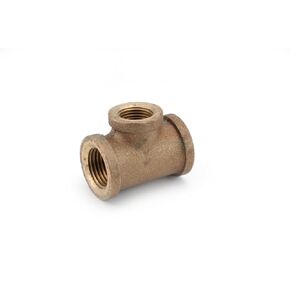 Anderson Metals - 38106-161608 38106 Red Brass Pipe Fitting, Reducing Tee, 1" x 1" x 1/2" Female Pipe