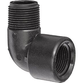 2 Set Model SL050-90 Product Polypropylene Pipe Fitting, 90 Degree Street Elbow, Schedule 80, 1/2" NPT Female x NPT Male