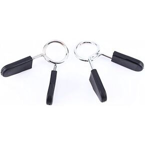 VGEBY 2Pcs Weights Bar Clamps, Spring Clip Collars Standard 1'' Spring Lock Clamp for Gym Weight Lifting Training