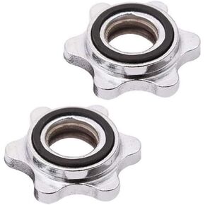 lasenersm 2 Pieces Hex Nuts Spin-Lock Collars Screw Anti-Slip Spin-Lock Collar Screw Barbell Spin-Lock Collar Screw Clamps for Barbell Dumbell Weight Lifting 2.5 cm, Silver
