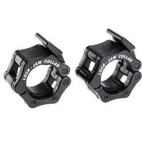 Power Systems Lock-Jaw Olympic Barbell Collar for Olympic Bars, 2-Pack, Black (50475)