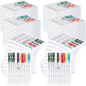 Leyndo 60 Boxes/ 600 Pcs in Total Quick Fix Sewing Kit Pre Threaded Needle Kit Personal Needle and Thread Kit Mending Kit Sewing Travel Kit for Clothe Repairing Home Hotel Necessities, Assorted Color