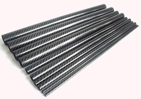 2pcs Carbon Fiber Tube 12mmx10mmx420mm 3K Wrapped Twill Glossy Finish,6/16/22/25/30mm Available in Saudi Arabia