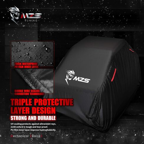 MZS ATV Cover, All Weather Outdoor Waterproof Quad Cover Protection fits up to 88 inch 4 Wheeler Covers - Tear Wind Proof Vents Night Reflective Adjuster Buckle Storage Bag in Saudi Arabia