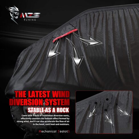 MZS ATV Cover, All Weather Outdoor Waterproof Quad Cover Protection fits up to 88 inch 4 Wheeler Covers - Tear Wind Proof Vents Night Reflective Adjuster Buckle Storage Bag in Saudi Arabia