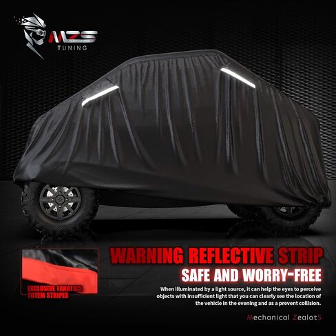 MZS ATV Cover, All Weather Outdoor Waterproof Quad Cover Protection fits up to 88 inch 4 Wheeler Covers - Tear Wind Proof Vents Night Reflective Adjuster Buckle Storage Bag in Saudi Arabia