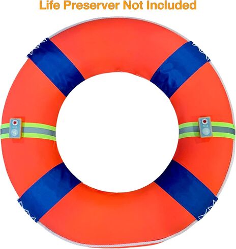 WICKED Life Ring/Life Buoy High-Vis Water-Active LED Strobe Light - مجموعة الإنقاذ المعززة للسلامة للرجل على متن السفينة مع أشرطة عاكسة (عبوتان) in Kuwait