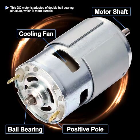 775 High Torque DC Motor, 12V/24V, 10K/20K RPM, Round Shaft, 1-Pack in Saudi Arabia