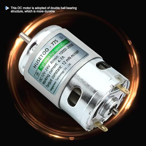 775 High Torque DC Motor, 12V/24V, 10K/20K RPM, Round Shaft, 1-Pack in Saudi Arabia