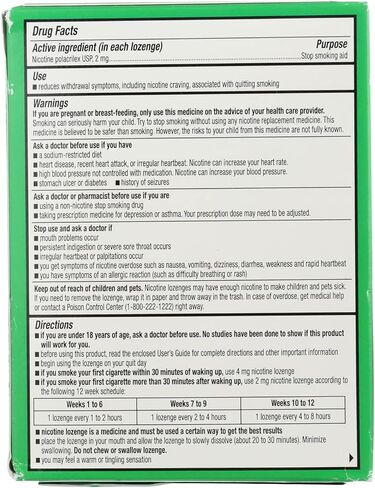 Rite Aid Mint Nicotine Lozenges, 2mg - 108 Lozenges | Mint Flavor | Quit Smoking Products | Stop Smoking Aids That Work | Quit Smoking Aid | Alternative to Nicotine Patches in Kuwait