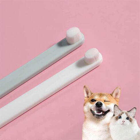 فرشاة أسنان LINGXIYA للكلاب الأليفة، فرش أسنان ناعمة للغاية للكلاب والقطط، فرش تنظيف الأسنان للكلاب الصغيرة والكلاب والقطط، أسنان صحة الأسنان، طقم مكون من قطعتين (أبيض/أخضر) in Kuwait