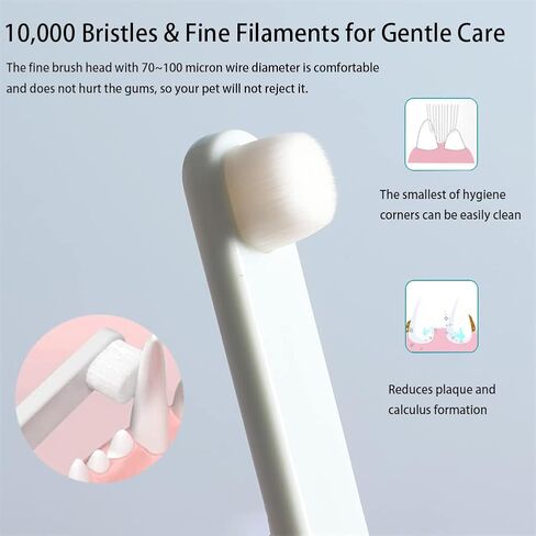 فرشاة أسنان LINGXIYA للكلاب الأليفة، فرش أسنان ناعمة للغاية للكلاب والقطط، فرش تنظيف الأسنان للكلاب الصغيرة والكلاب والقطط، أسنان صحة الأسنان، طقم مكون من قطعتين (أبيض/أخضر) in Kuwait