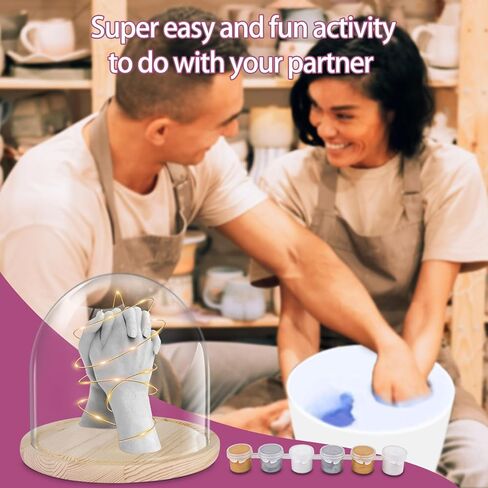 مجموعة صب يدوية للأزواج من Eazy2hD - مجموعة قوالب يدوية من الجص للعائلة والذكرى السنوية وهدايا عيد الحب لها أو له، هدية عيد ميلاد وخطوبة للنساء من Eazy2hD in Kuwait