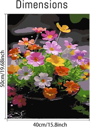 Clendo Paint by Numbers for Adults,Flowers Paint by Numbers Kits on Canvas,Easy Paint by Number Without Frame for Relax and Home Wall Decor 16x20 Inch in Saudi Arabia