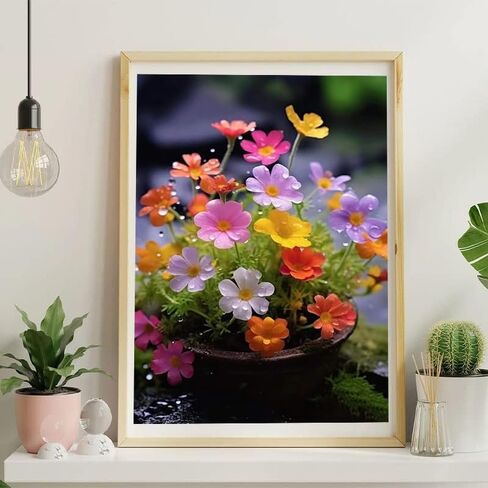 Clendo Paint by Numbers for Adults,Flowers Paint by Numbers Kits on Canvas,Easy Paint by Number Without Frame for Relax and Home Wall Decor 16x20 Inch in Saudi Arabia