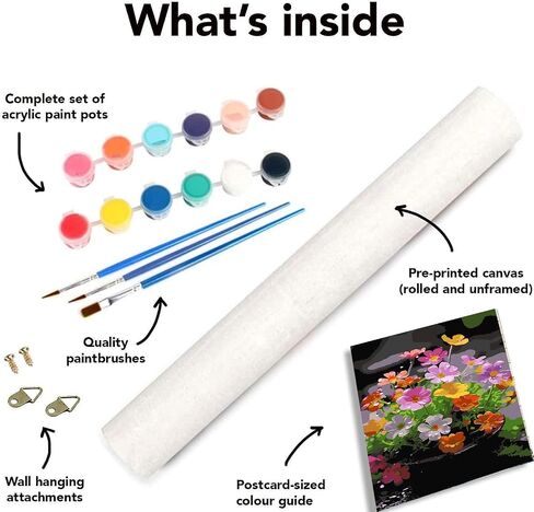Clendo Paint by Numbers for Adults,Flowers Paint by Numbers Kits on Canvas,Easy Paint by Number Without Frame for Relax and Home Wall Decor 16x20 Inch in Saudi Arabia