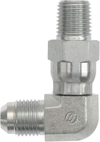 Brennan Industries 5701-06-04-FG Forged Steel 90 Degree Elbow Tube Fitting, 9/16"-18 SAE x 1/4"-18 NPTF Thread, 3/8" Male JIC x 3/8" Male NPTF Swivel in Saudi Arabia