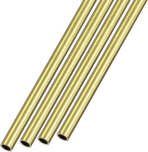 METALLIXITY Brass Tube (2mm OD x 0.25mm Wall T x 300mm L) 4Pcs, Straight Tubing - for Home Furnishing, Machinery, DIY Handicraft in Saudi Arabia