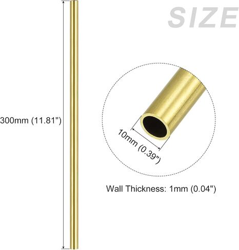 أنبوب نحاسي METALLIXITY (4 مم OD × 1 مم جدار T × 300 مم طول) قطعتان، أنابيب مستقيمة - للتأثيث المنزلي، والآلات، والحرف اليدوية اليدوية in Saudi Arabia