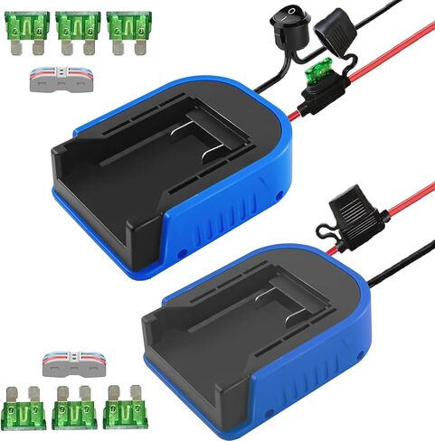 TPDL Power Wheel Adapter for Kobalt, 24V Battery Adapter Conversion Kit with 14 Gauge Wire, 30Amp Fuse, Wire terminals, On/Off Button, DIY Adapter Work for DIY, Robotics Toys and Work Lights, Blue in Saudi Arabia