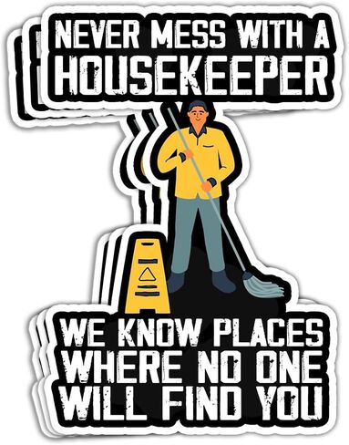 SUNHADO (3 قطع) لا تعبث أبدًا مع ملصقات مدبرة المنزل، ملصقات مضحكة للتدبير المنزلي، ملصقات فرقة مدبرة المنزل، أسبوع التدبير المنزلي، هدايا تقدير مدبرة المنزل، ديكورات زجاجة الكمبيوتر المحمول، نافذة السيارة in Kuwait