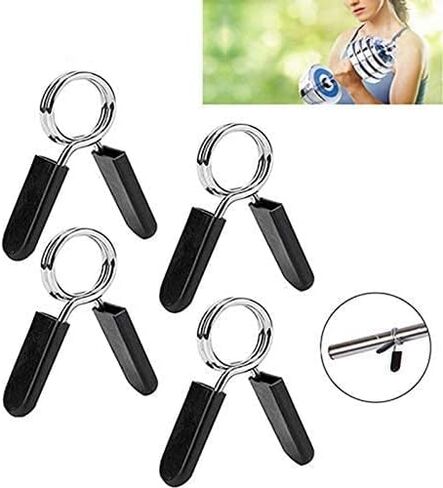 futaiphy 4pack الربيع كليب الياقات، shanglite 1 بوصة الحديد المشابك لقفل 1 بوصة قطر شريط كليب المشابك للدمبل العادية الحديد الربيع قفل الياقات لرفع الأثقال in Kuwait