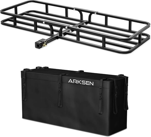 ARKSEN 53 × 19 بوصة حامل البضائع الثقيلة سعة 500 رطل 2 / 1.25 بوصة سلة الأمتعة المتلقية لسيارات الدفع الرباعي والتخييم والسفر in Saudi Arabia