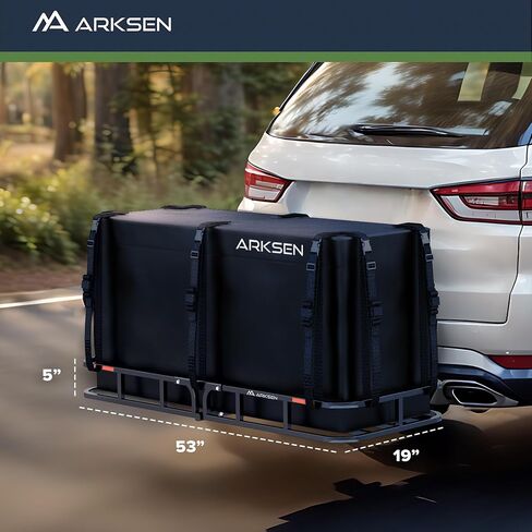ARKSEN 53 × 19 بوصة حامل البضائع الثقيلة سعة 500 رطل 2 / 1.25 بوصة سلة الأمتعة المتلقية لسيارات الدفع الرباعي والتخييم والسفر in Saudi Arabia
