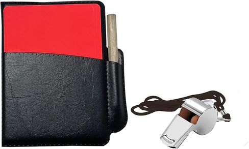 CORECISE Soccer Referee Flag Set,Match Football Linesman Flags,Red Yellow Cards with Notebook and Pencil,Coach Referee Stainless Steel Whistles with Lanyard for Sports, Soccer, Football, Basketball in Saudi Arabia