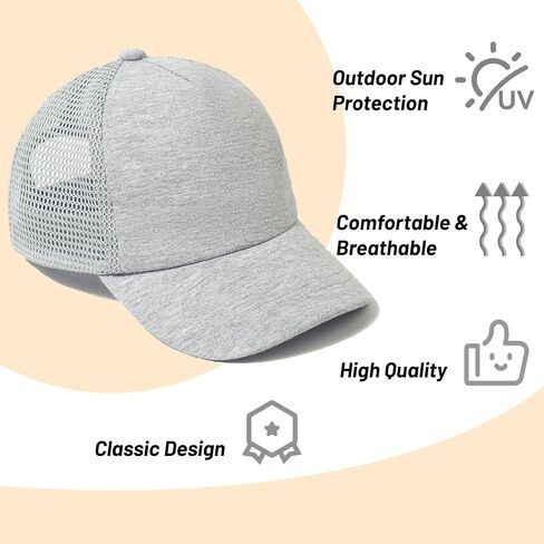 Toddler Baby Boy Girl Baseball Hats Kids Sun Hats Adjustable Summer Caps | Adjustable 60% cotton blend sizes 3M-5T For Summer beach Curved UV brim Breathable UV Protection in Saudi Arabia