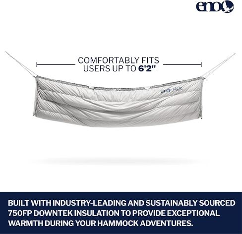 ENO، Eagles Nest Outfitters Blaze UnderQuilt أرجوحة عازلة لفصل الشتاء، النهر الجليدي in Kuwait