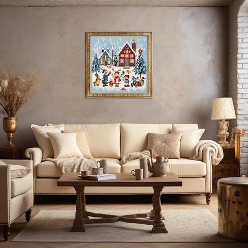 51buyoutgo Christmas 11ct Cross Stitch Kits, 11 CT Funny Pre Printed Counted Stamped Cross Stitch Embroidery Needlepoint Needlework Patterns Kits for Beginners Adults Crossstitch Wall Decor 40x40cm in Saudi Arabia