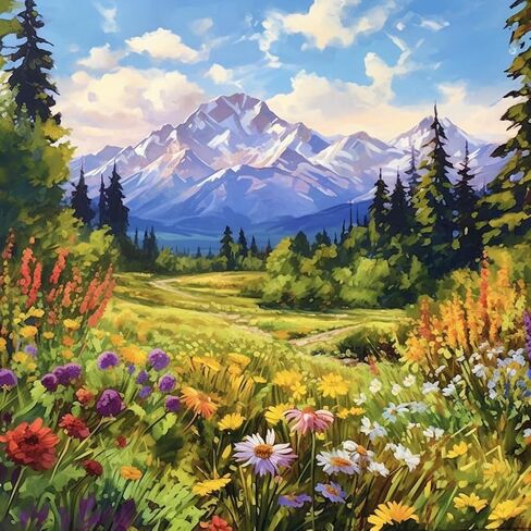 14CT عد عبر الابره مجموعات للبالغين الزهور الجبلية المتقدمة مختومة عبر الابره مجموعات للبالغين (جبل 4) in Kuwait