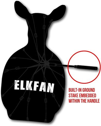 KILLERGEAR ElkFan, 3D Mature Cow Elk Fanning Decoy for Traditional Hunting, Locate & Set Up and Spot & Stalk, Lightweight, Portable & Durable Animal Umbrella with Built-In Ground Stake, Carrying Bag in Saudi Arabia