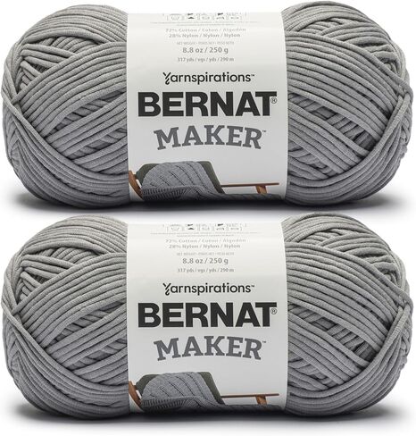 Bernat Maker Cream Yarn - 2 Pack of 250g/8.8oz - 72% Cotton 28% Nylon - #5 Bulky - 290m/317Yards - for Knitting, Crochet and Amigurumi in Saudi Arabia