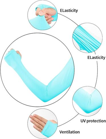 Women's Cooler Arm Sleeve with Finger Hole Anti-UV Cooling Shawl for Riding Golfing Driving in Saudi Arabia