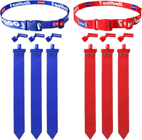 Axlksia Flag Football Belts, Flag Football Set for Kids Youth and Adults, Flag Football Flags for Player Training Competition (Blue+Red) in Kuwait