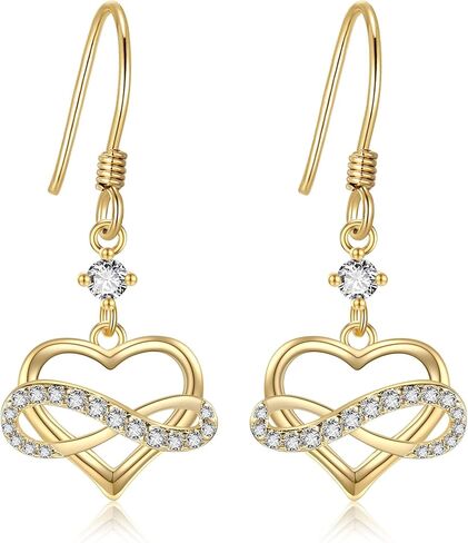 14k Solid Yellow Gold Flower/Infinity Heart/Cross/Leaf Earrings For Women, Dainty Simple Jewelry Gifts For Girls Her in Saudi Arabia