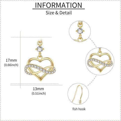 14k Solid Yellow Gold Flower/Infinity Heart/Cross/Leaf Earrings For Women, Dainty Simple Jewelry Gifts For Girls Her in Saudi Arabia