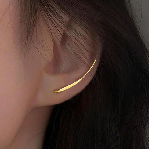 LOVPEPY 925 Sterling Silver Climbers Earrings for Women, Ear Cuffs Crawler Earrings to Daughter&Teen,Dainty Ear Crawler Earrings Minimalist Mother's Day Graduation Ceremony Birthday Jewelry Gifts in Kuwait