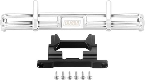 INJORA 33g Front and 33g Rear Bumper with Dual Exhaust - CNC Aluminum Bumper Set for 1/18 RC Crawler TRX4M High Trail F150 Upgrade in Saudi Arabia