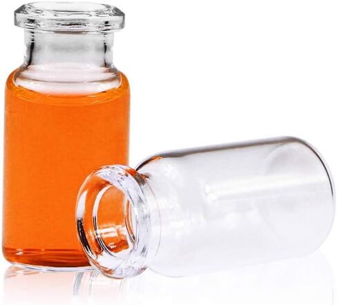 PEKYBIO 20mm, Borosilicate Glass Standard Crimp Headspace Vial,10ml Capacity,Flat Bottom,Beveled Finish, 22.5x46mm, Pack of 100 in Saudi Arabia