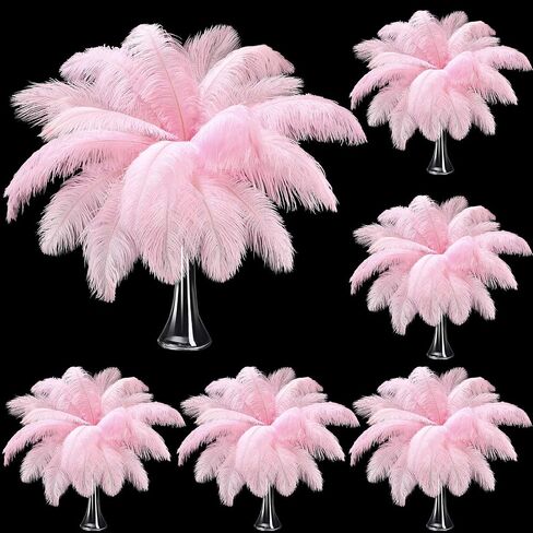 Berlune 150 Pcs Ostrich Feathers Plumes Bulk 12-14" (30-35 Cm) Natural Feathers for DIY Crafts Wedding Party Centerpiece Barrettes Cocktail Hats Dream Catchers Clothing Home Decoration (Black) in Saudi Arabia