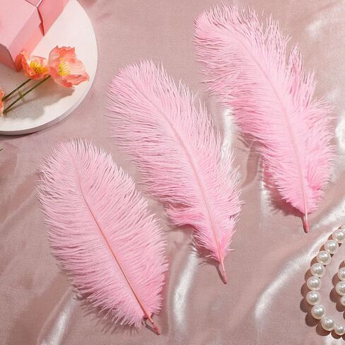 Berlune 150 Pcs Ostrich Feathers Plumes Bulk 12-14" (30-35 Cm) Natural Feathers for DIY Crafts Wedding Party Centerpiece Barrettes Cocktail Hats Dream Catchers Clothing Home Decoration (Black) in Saudi Arabia
