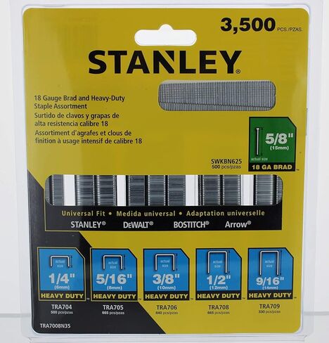 STANLEY, TRA700BN35, Staple/Brad Asst, Narrow, 27/64, PK3500 in Saudi Arabia