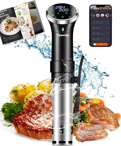 Flyseago Sous-Vide طباخ دقيق مع التحكم في درجة الحرارة لحوم البقر والدجاج والخضروات، 1100 واط in Kuwait