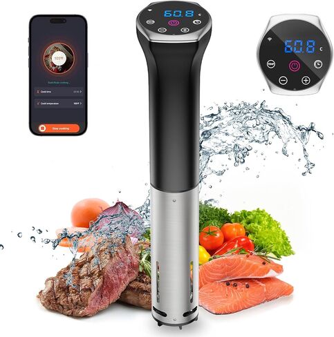 Sous Vide Cooker, Sous Vide Machines 1100W, Wifi Connect App Control with Recipe Ultra-quiet Fast-Heating Immersion Circulator Accurate Temperature and Time Digital Display, IPX7 Waterproof in Saudi Arabia