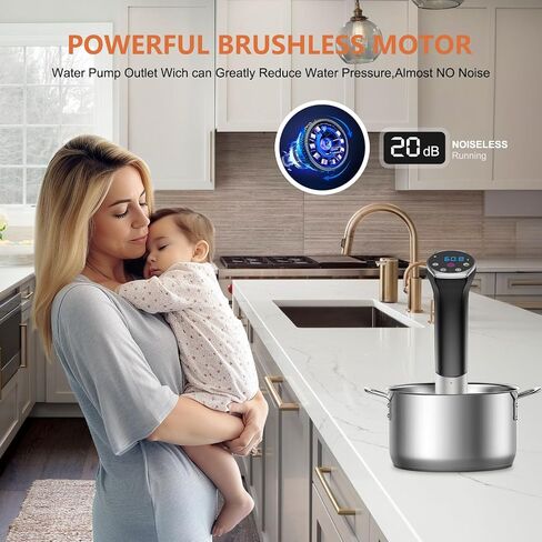 Sous Vide Cooker, Sous Vide Machines 1100W, Wifi Connect App Control with Recipe Ultra-quiet Fast-Heating Immersion Circulator Accurate Temperature and Time Digital Display, IPX7 Waterproof in Saudi Arabia