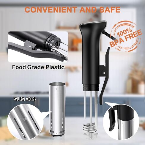 Sous Vide Cooker, Sous Vide Machines 1100W, Wifi Connect App Control with Recipe Ultra-quiet Fast-Heating Immersion Circulator Accurate Temperature and Time Digital Display, IPX7 Waterproof in Saudi Arabia